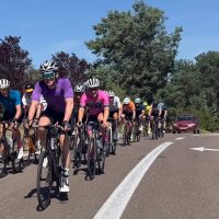 Group peloton head on