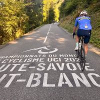 Road paint, cyclist
