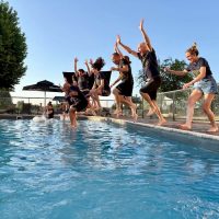 Staff pool leap