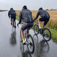 Tour tarmac, wheat fields, rain