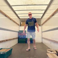 Van loading, empty van, Coffee Ian