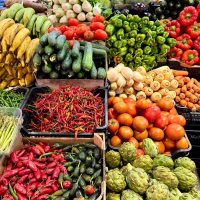 Vegetable market stalls, Barcelona