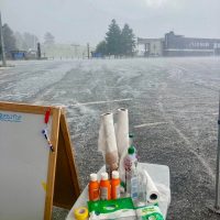 View of hail from feedstop