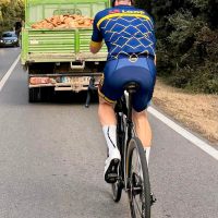staff cyclist, bread lorry